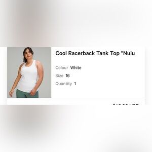 Lululemon Nulu fabric cool racer back tank